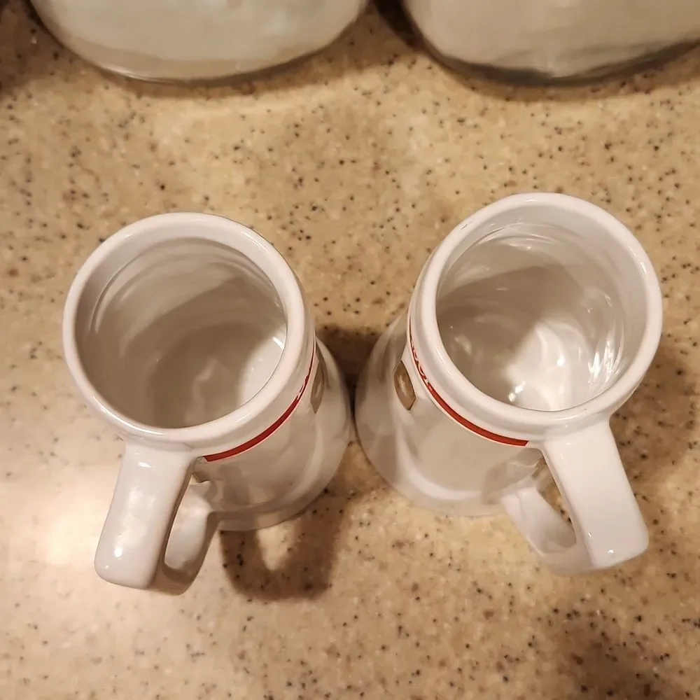 Vintage Budweiser Anheiser Busch Beer Steins Set of 2 12 oz.